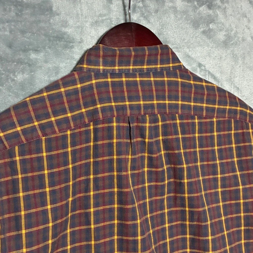 J.‎ Crew Cotton Slim Fit Plaid Button Down Long Sleeve Shirt Mens M Red